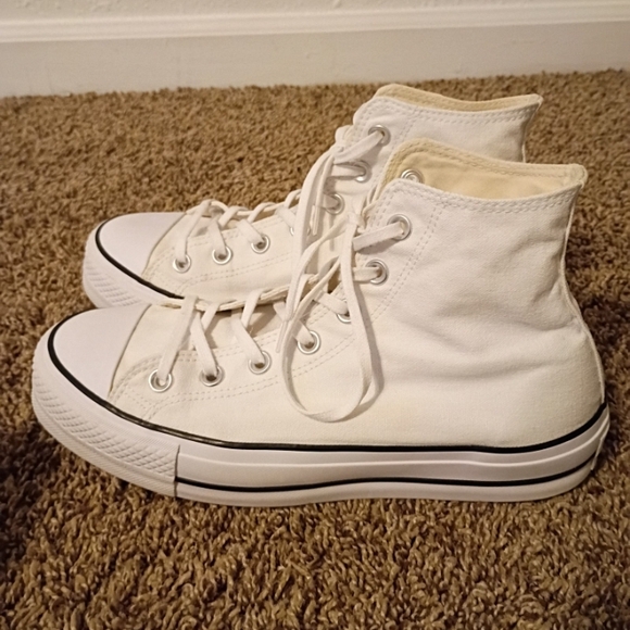 Converse Chuck Taylor All Star Lift Platform high-top sneakers in white canvas w - Picture 7 of 14